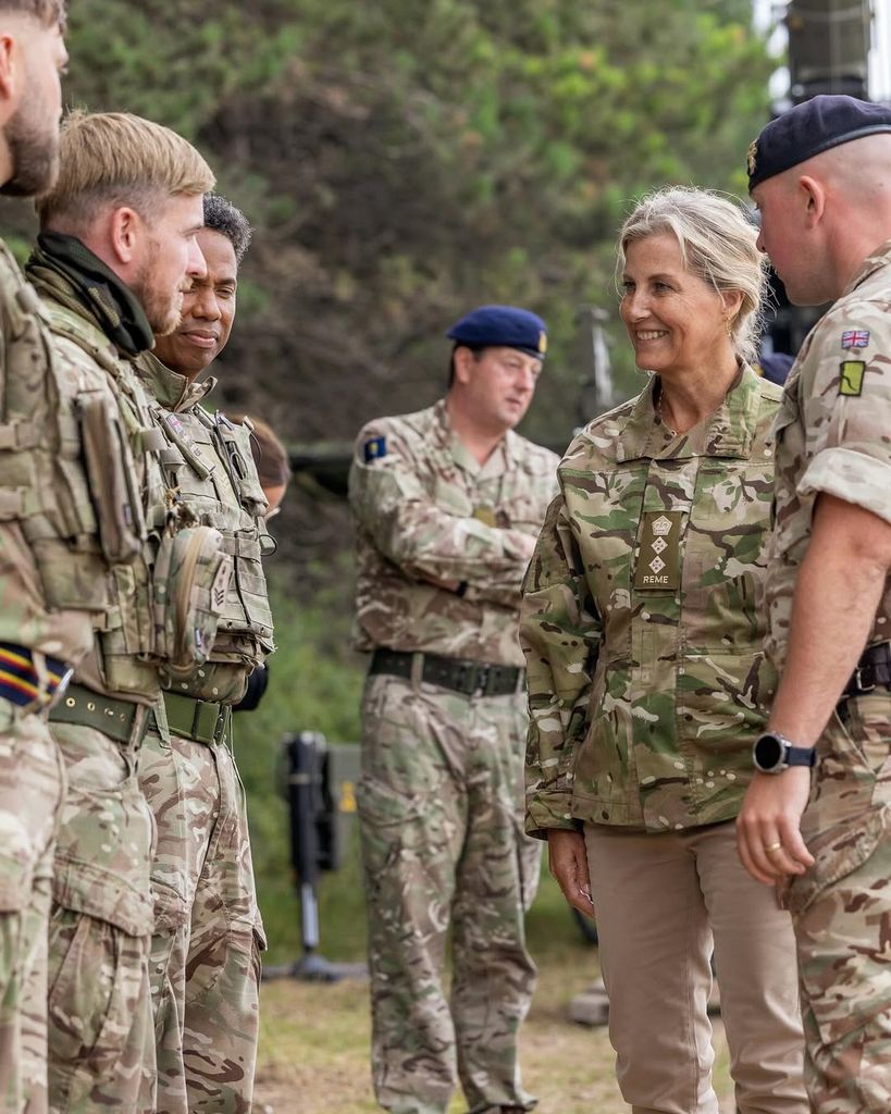 Duchess Sophie dressed in camouflage outfit for military outing