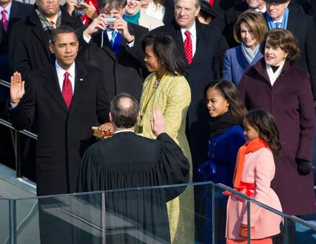 The Obama Family during the 2009 Inauguration