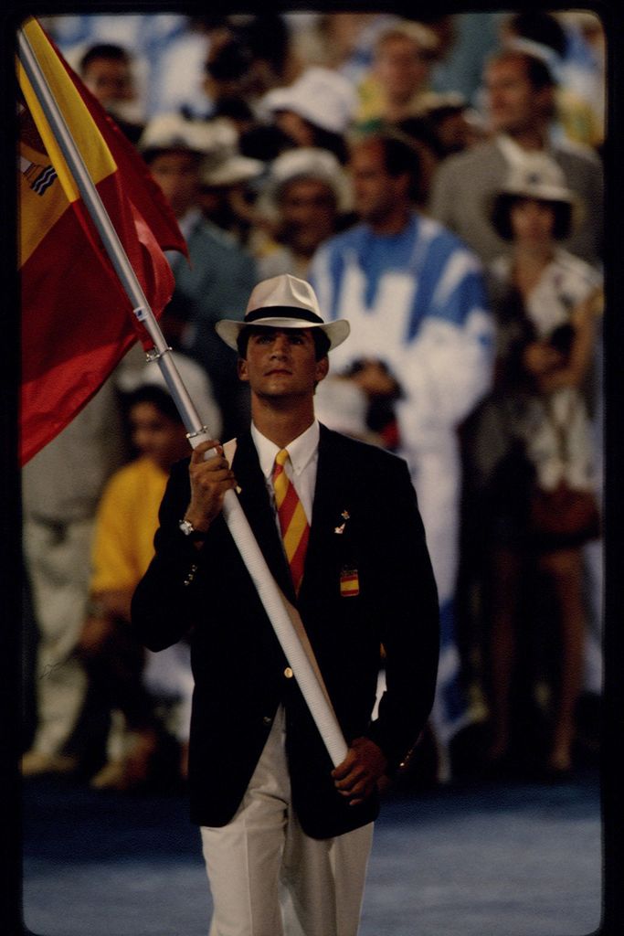Prince Felipe as Spain's flag bearer at 1992 Olympics