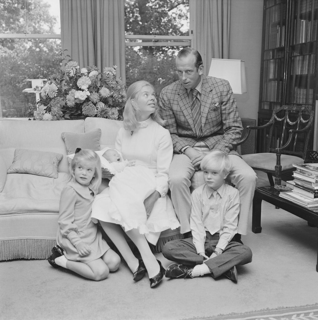 The Kents posed with their children George, Helen and baby son Nicholas Windsor at home in London on 10th September 1970