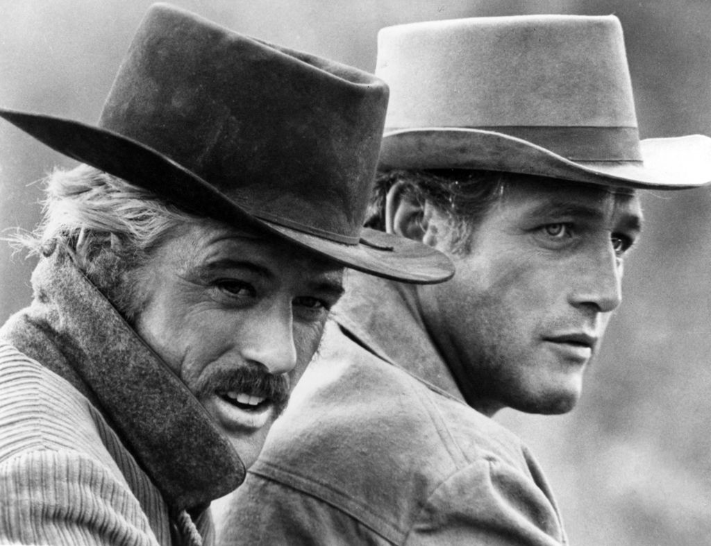Butch Cassidy (Paul Newman) and the Sundance Kid (Robert Redford) in a scene from the movie "Butch Casssidy And The Sundance Kid" which was released on October 24, 1969