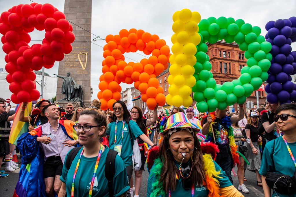 People celebrating Dublin Pride