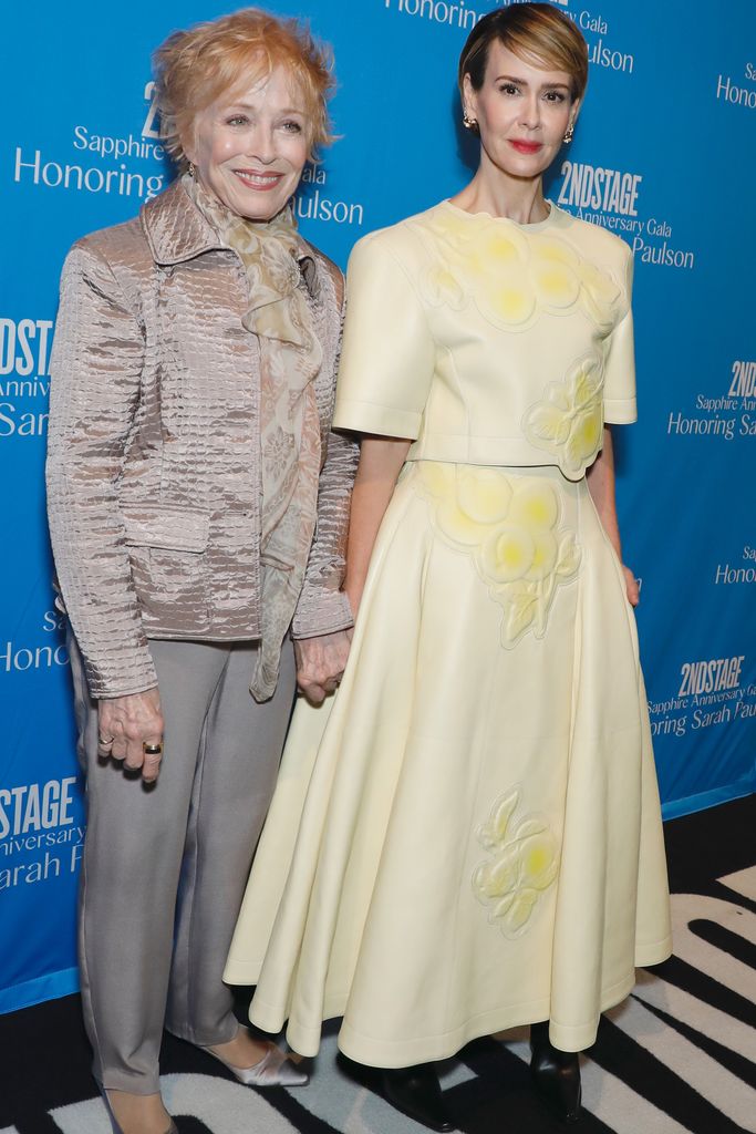 Holland Taylor and Sarah Paulson holding hands at the 2023 Second Stage Theater Fall Gala