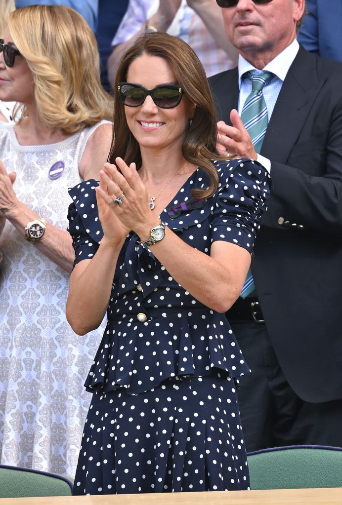 Kate Middleton polka dot dress at wimbledon