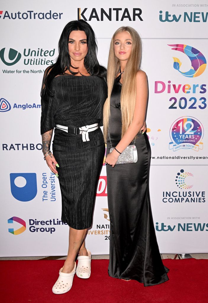 LIVERPOOL, ENGLAND - SEPTEMBER 15: Katie Price and Princess Andre attend the The National Diversity Awards 2023 at Liverpool Cathedral on September 15, 2023 in Liverpool, England. (Photo by Anthony Devlin/Getty Images)