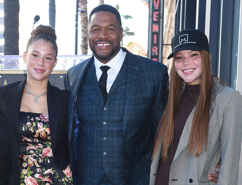 michael strahan with daughters isabella and sophia