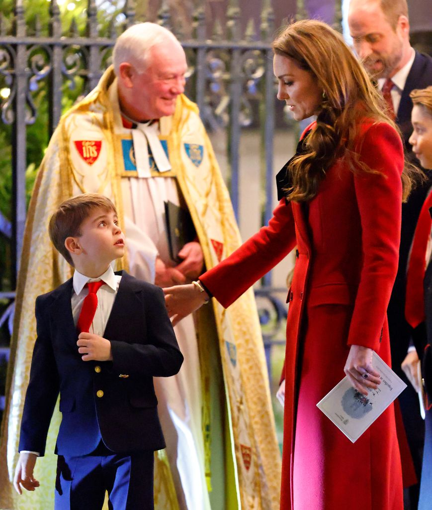 Prince Louis and Catherine, Princess of Wales attend the 'Together At Christmas' Carol Service