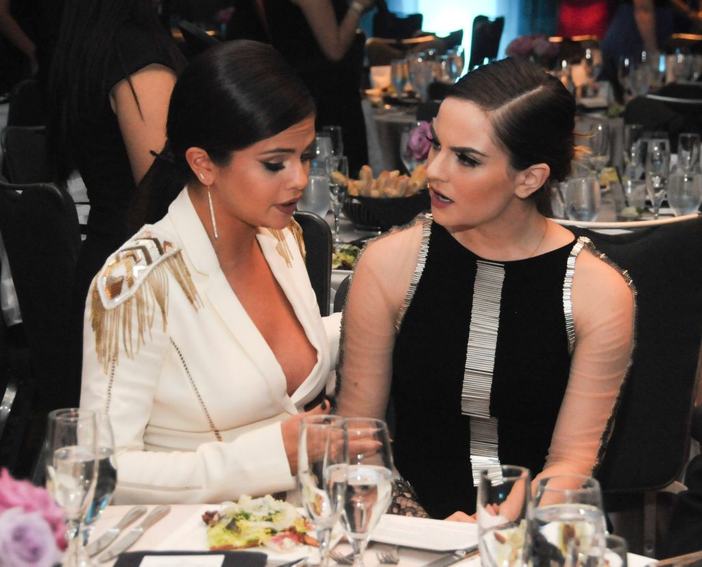 Actress/singer Selena Gomez and singer Joanna "JoJo" Levesque attend the Unlikely Heroes' 3rd Annual Awards Dinner And Gala at Sofitel Hotel on November 8, 2014 in Los Angeles, California