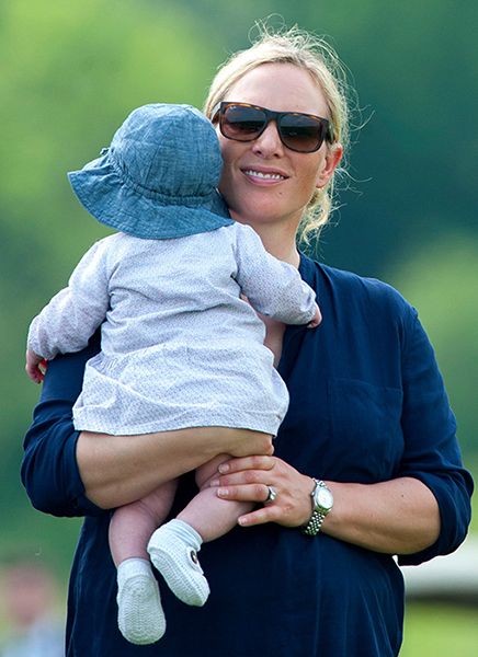 Zara Tindall carrying baby Mia