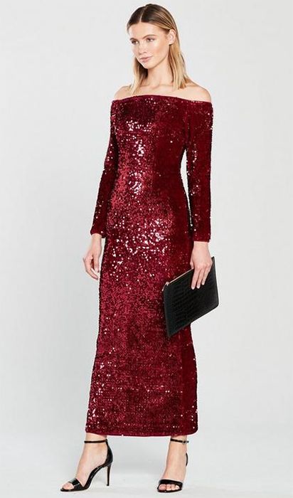 red sequin dress very