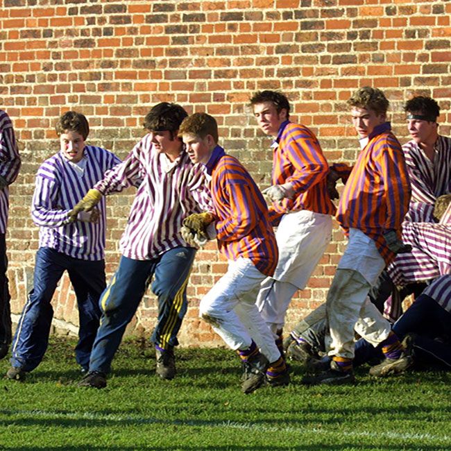 Prince Harry at Eton College playing the Wall Game