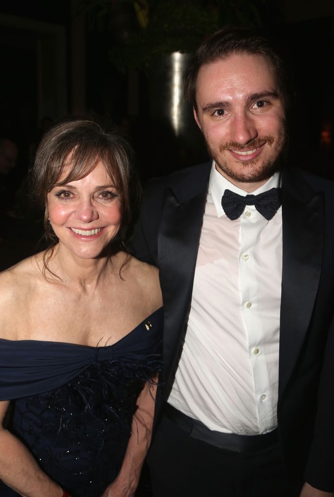 Sally Field and son Sam Greisman pose at the 2017 DKC/O&M Tony After Party 