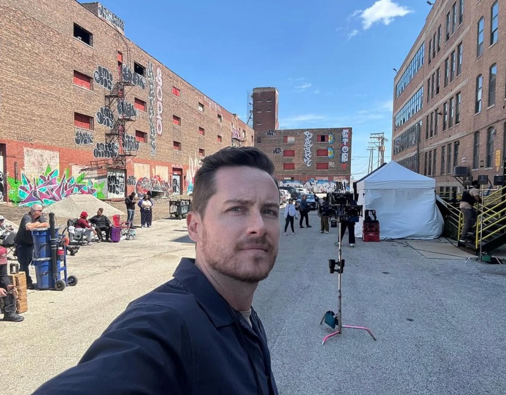 Selfie shared by Jesse Lee Soffer of his time back on the Chicago P.D. set directing an episode for season 13, 2025