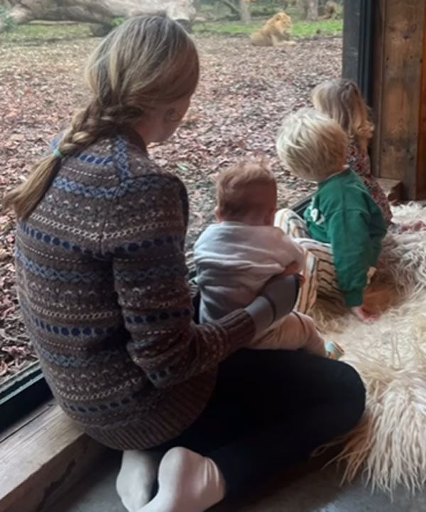 Carrie and her brood enjoying a stay at Port Lympne Safari Park in Kent 