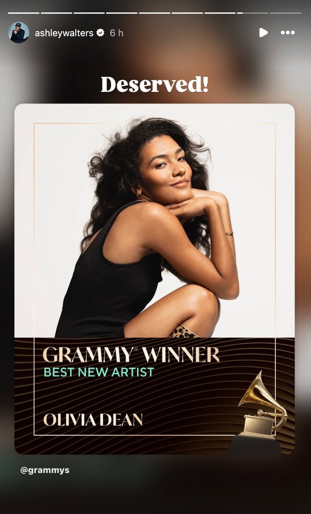 Ashley Walters congratulates cousin Olivia Dean on Grammy win