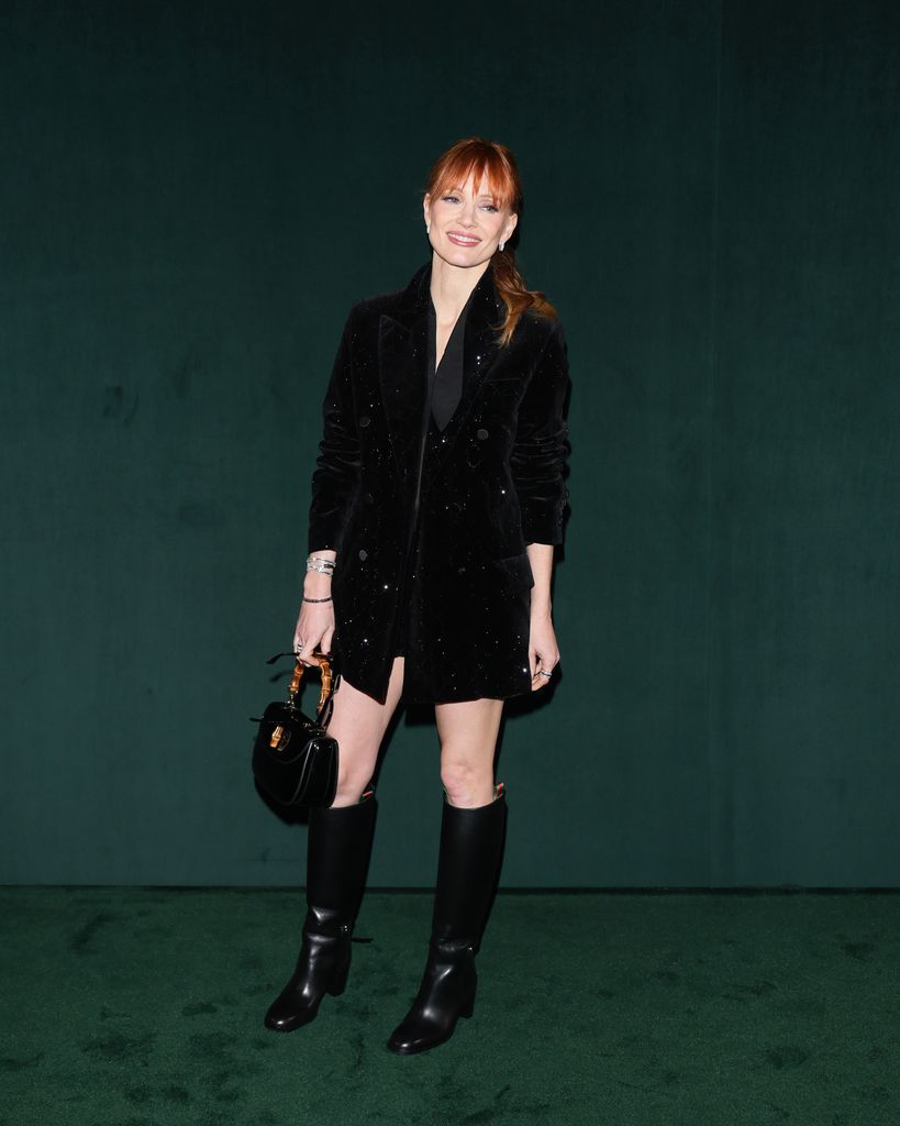 The star looked incredible draped in Gucci