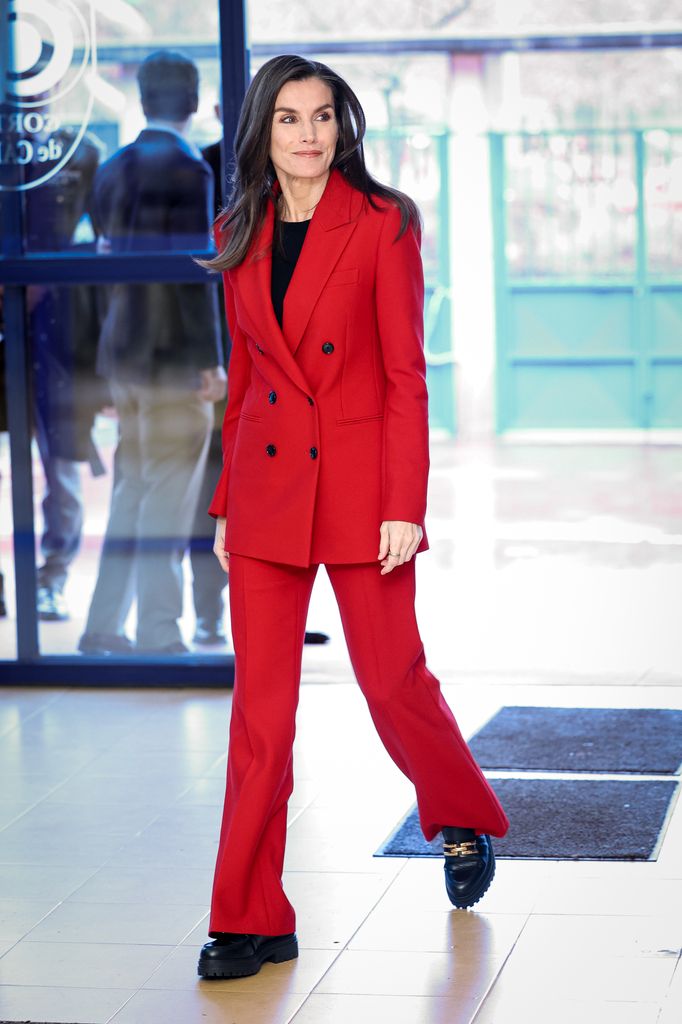 Queen Letizia of Spain visits the CEIP Cortes de CÃ¡diz School on January 23, 2025 in Madrid, Spain. (Photo by Paolo Blocco/WireImage)