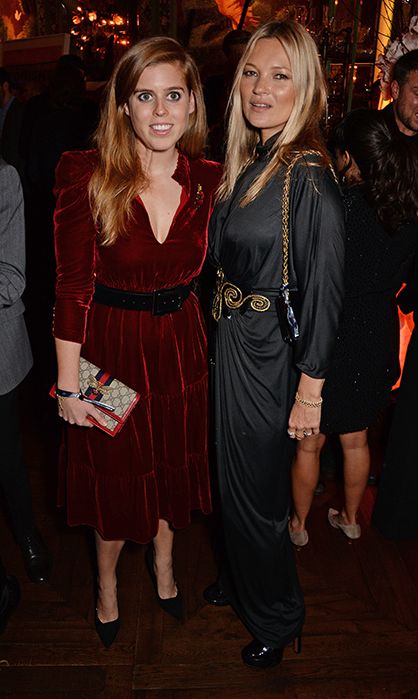 Princess Beatrice wows in plunging red dress with Kate Moss at London ...