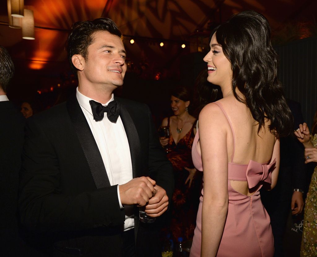 Orlando Bloom and Katy Perry attend The Weinstein Company and Netflix Golden Globe Party, presented with DeLeon Tequila, Laura Mercier, Lindt Chocolate, Marie Claire and Hearts On Fire at The Beverly Hilton Hotel on January 10, 2016 in Beverly Hills, California.