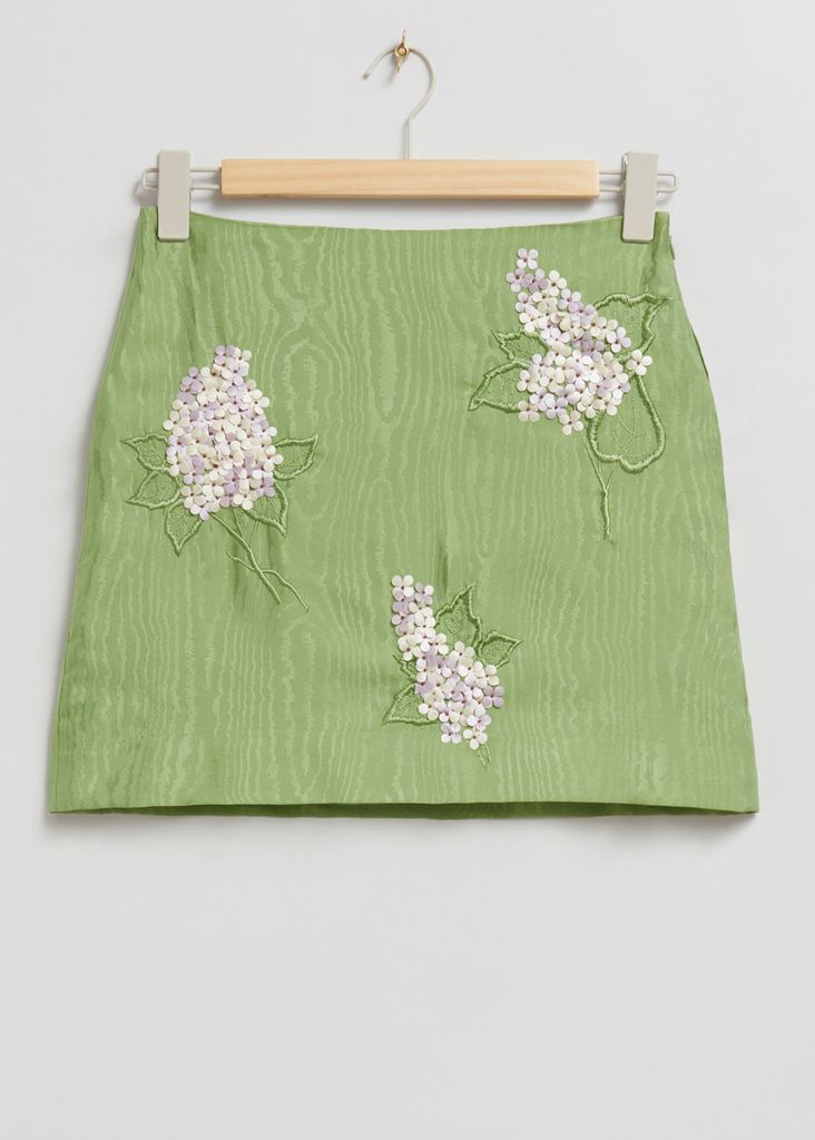 Textured A-Line Mini Skirt