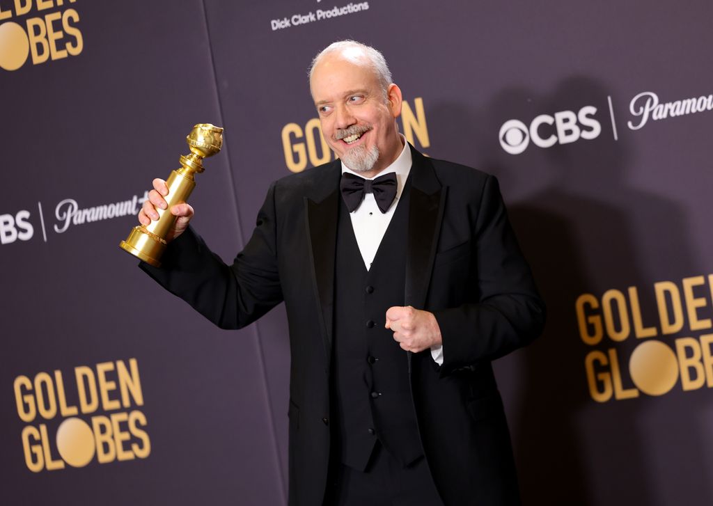 Paul Giamatti, winner of the Best Performance by an Actor in a Motion Picture, Musical or Comedy award for "The Holdovers" poses in the press room during the 81st Annual Golden Globe Awards at The Beverly Hilton on January 07, 2024 in Beverly Hills, California.