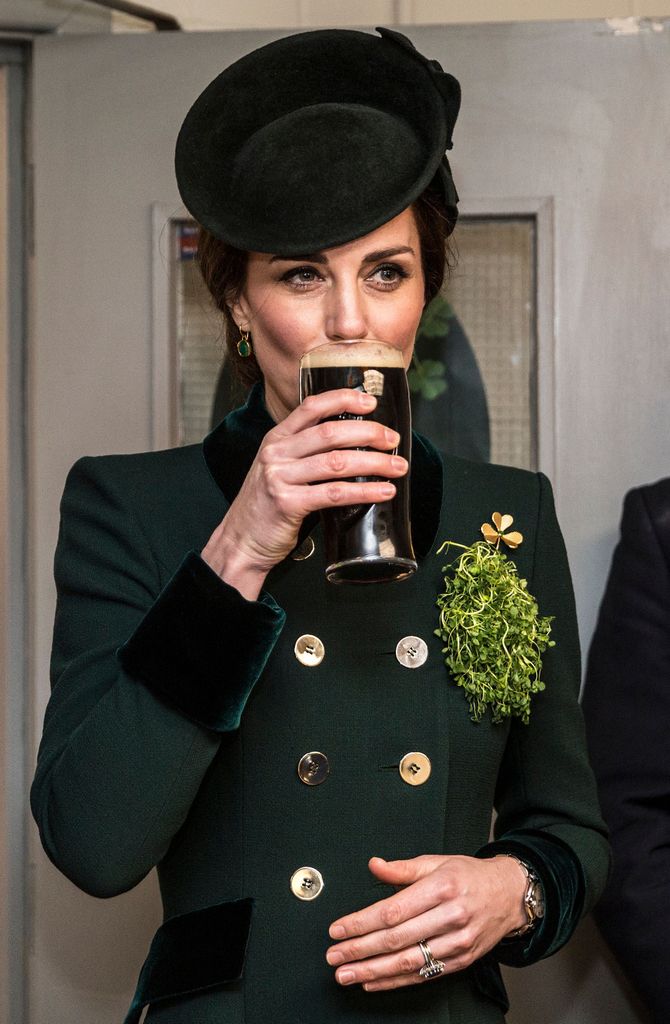 kate drinking a guinness