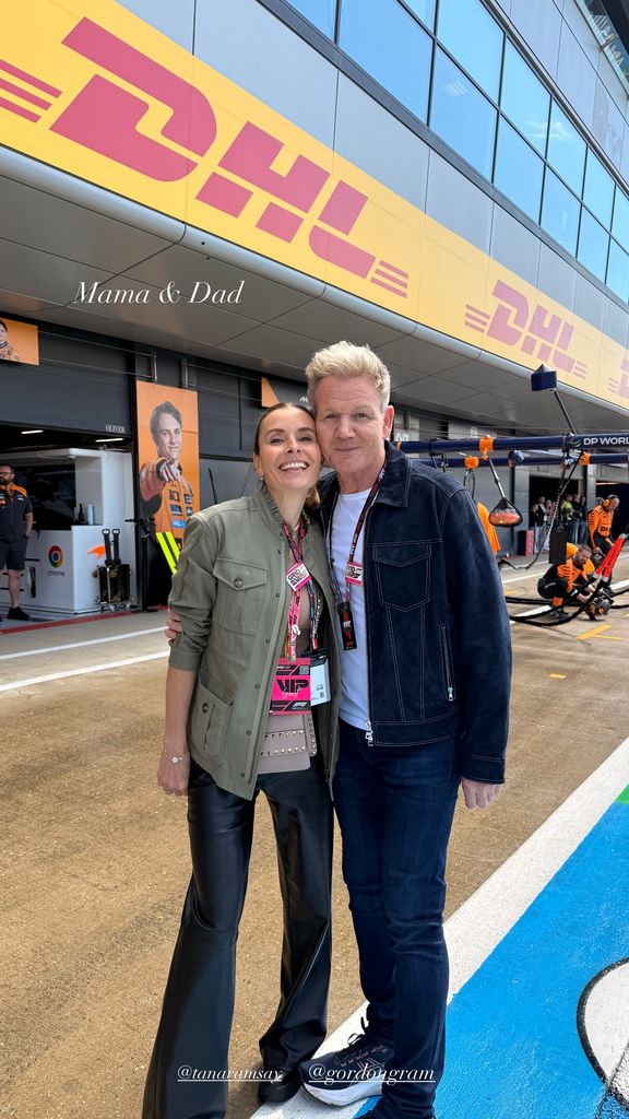 Tana Ramsay in leather trousers with her husband Gordon