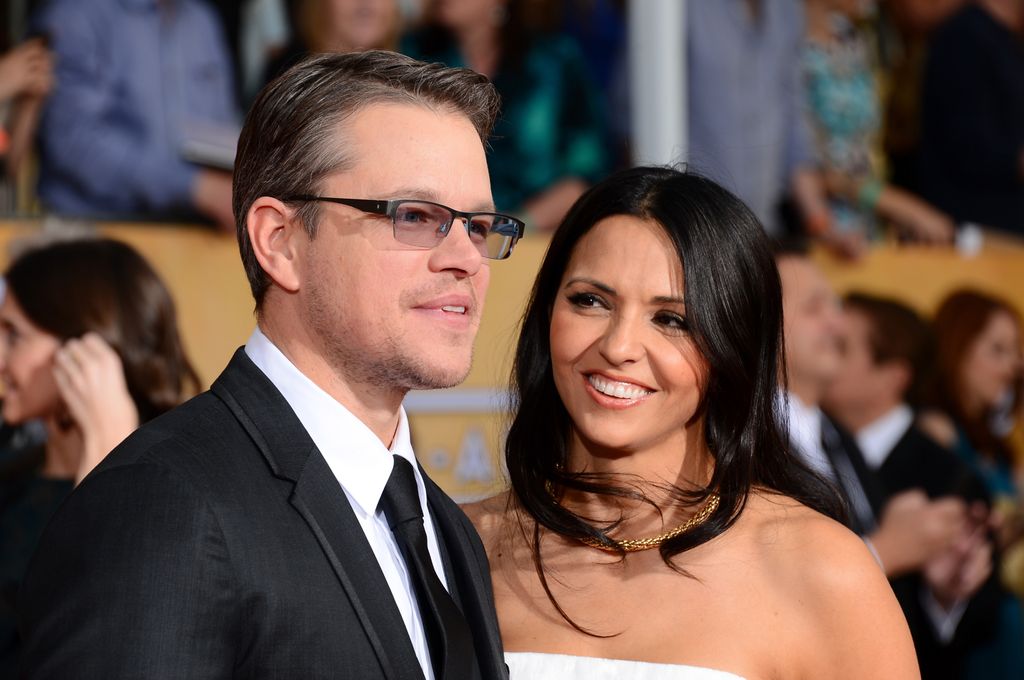 LOS ANGELES, CA - JANUARY 18:  Actor Matt Damon (L) and Luciana Damon attend 20th Annual Screen Actors Guild Awards at The Shrine Auditorium on January 18, 2014 in Los Angeles, California.  (Photo by Mark Davis/WireImage)