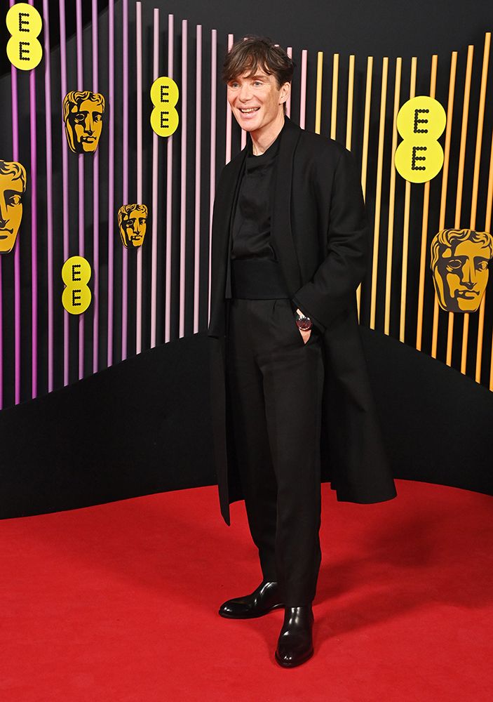 Cillian Murphy wearing an all-black tux at the BAFTAs