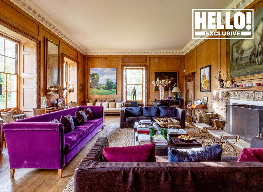 Nicola and James Reed's purple sofas at Wiltshire home 