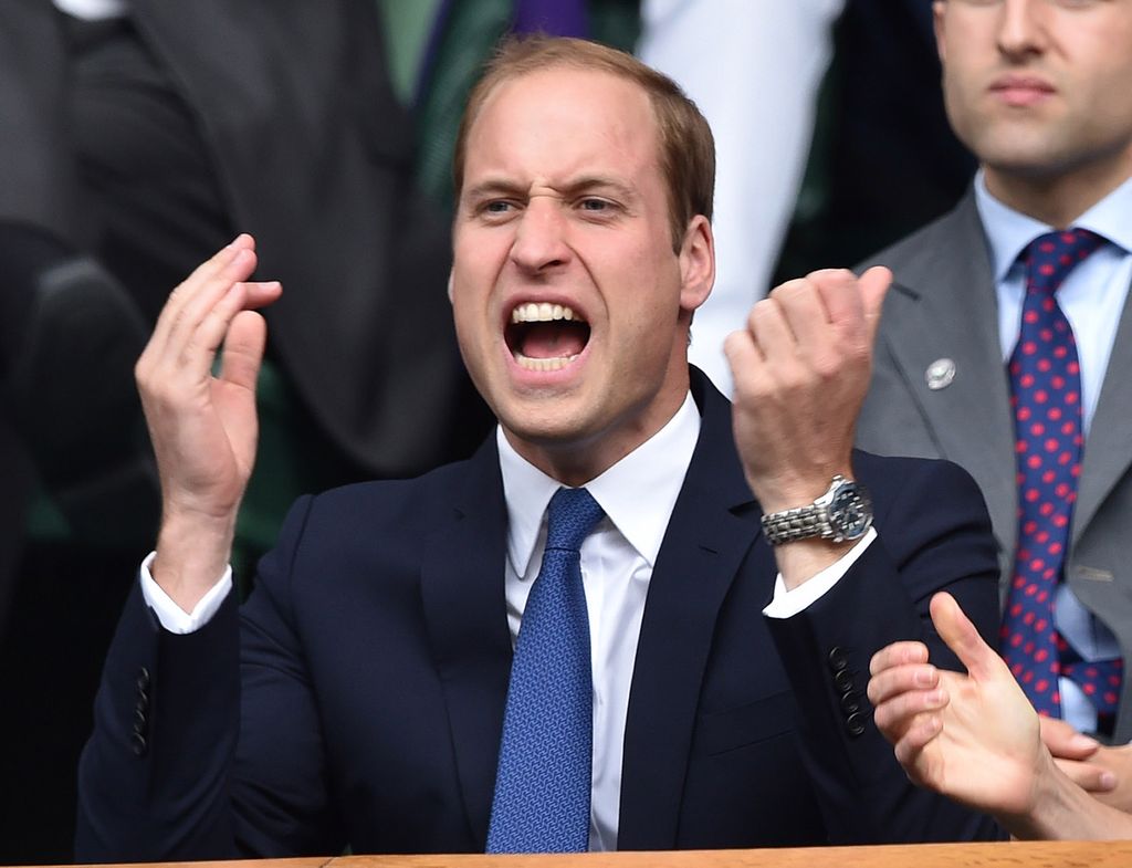 Prince William reacts at Wimbledon 2014