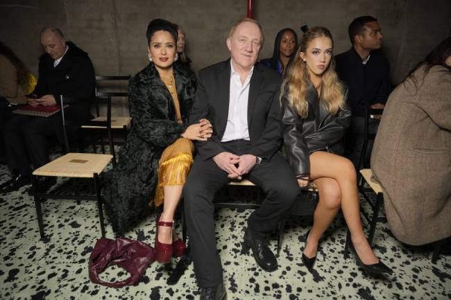 Salma Hayek and her husband Francois Henri Pinault with their daughter Valentina