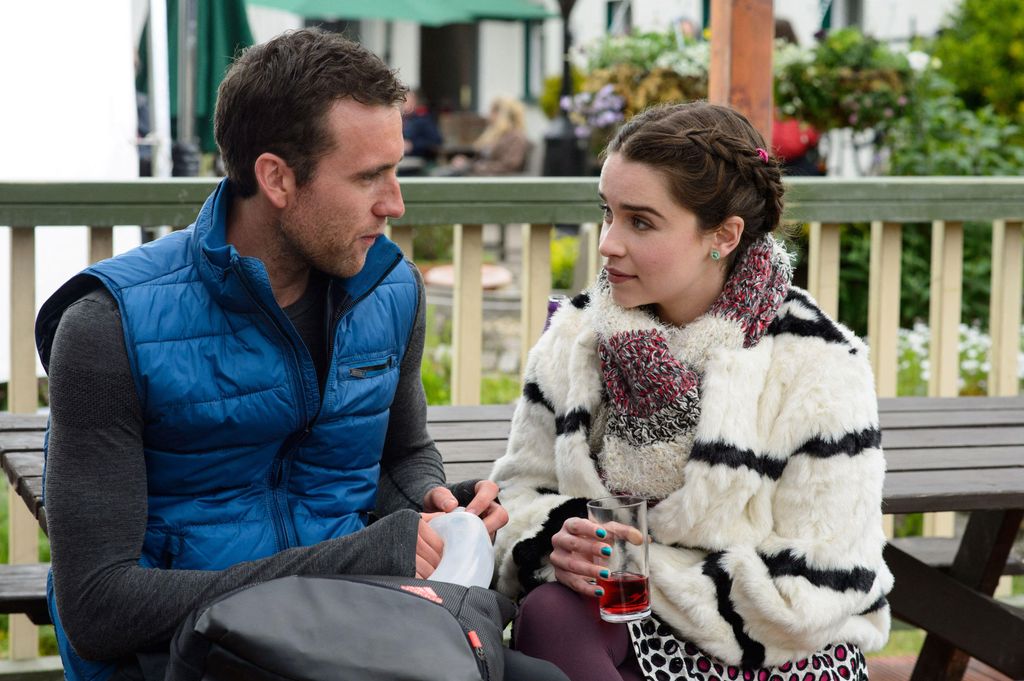 Matthew Lewis and Emilia Clarke in a still from Me Before You