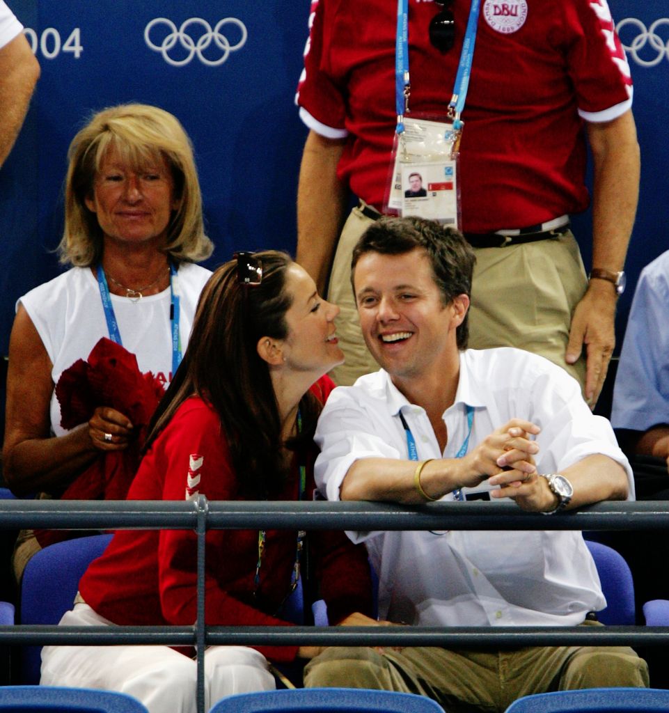 Mary smiling at Frederik at the Athens 2004 Olympics