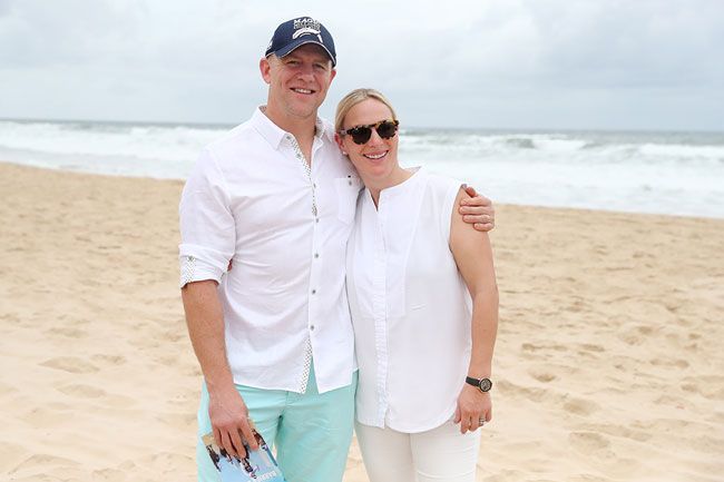 Mike and Zara Tindall on the beach in Australia in 2019