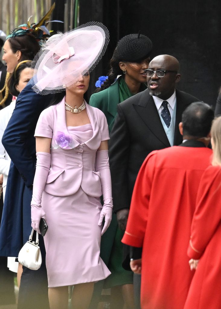 Katy Perry and Edward Enninful arriveD at Westminster Abbey ahead of the Coronation of King Charles III and Queen Camilla