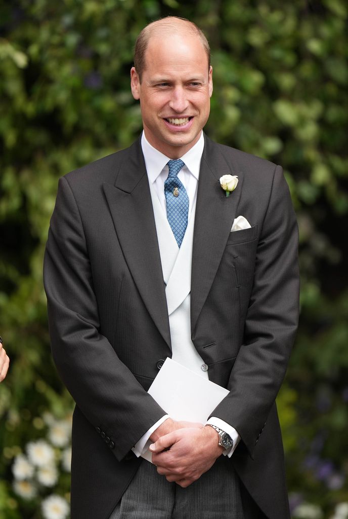 Prince William was all smiles as the bride and groom left the Cathedral