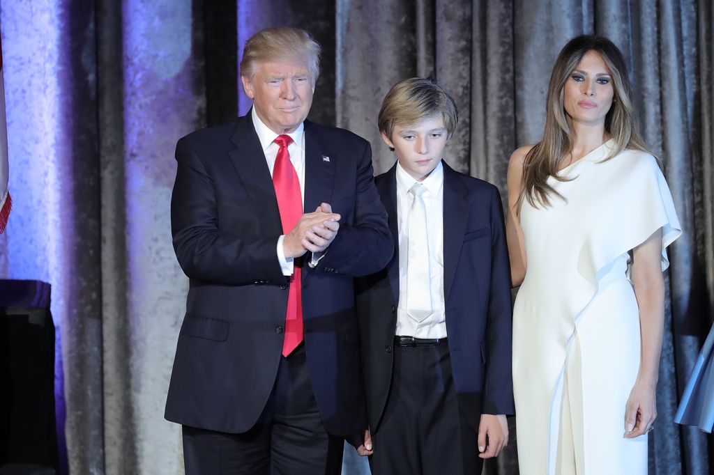 Donald Trump with Melania and son Barron