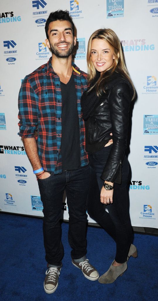 Justin (L) and Emily Baldoni arrive at The 2nd Annual Tube-A-Thon to benefit Covenant House at YouTube Space LA on December 12, 2013 in Los Angeles, California.