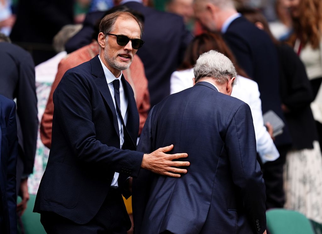 England manager Thomas Tuchel with former England manager Roy Hodgson in the Royal Box