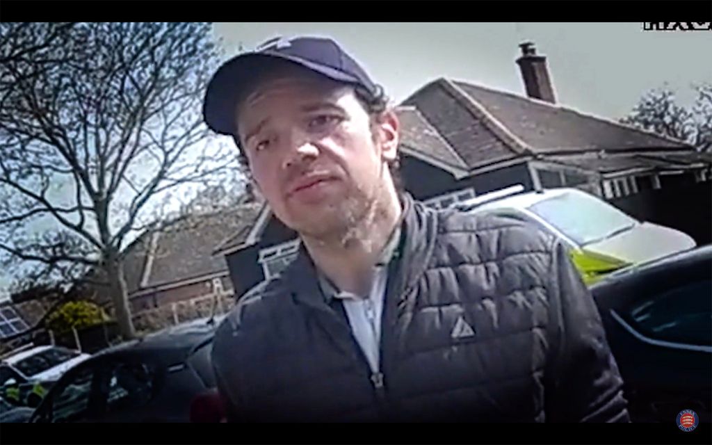 Police bodycam footage showing Luke D'Wit, 34, who was jailed for life for murdering Stephen Baxter, 61, and his wife Carol, 64