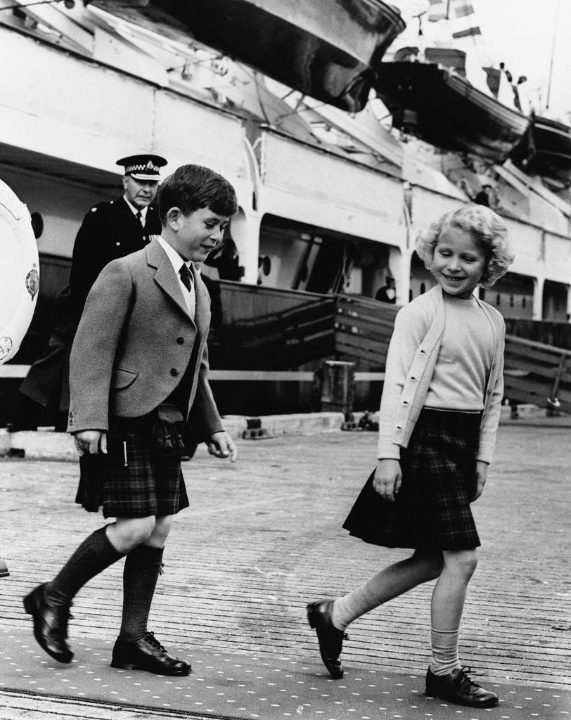 Young King Charles and Princess Anne visiting the lighthouse on Stornoway 