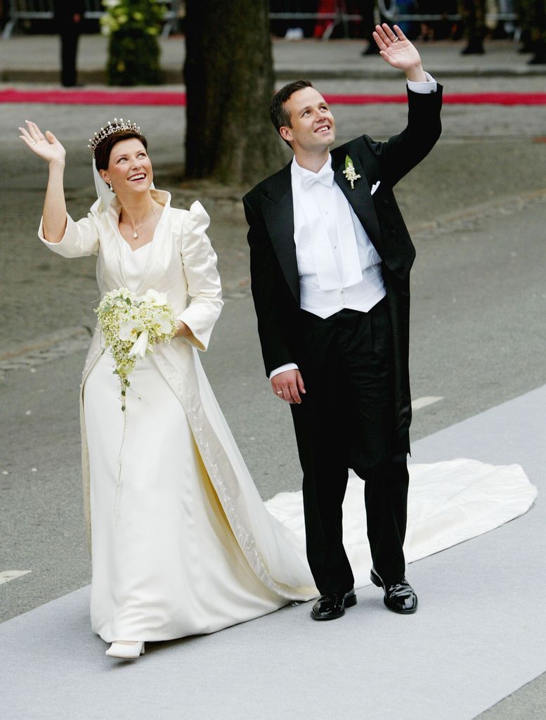 Princess Martha Louise and Ari Behn on their wedding day in May 2002 in Trondheim, Norway