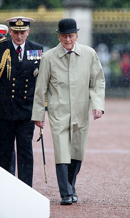 prince philip last engagement at buckingham palace wearing coat