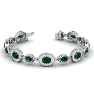 GemsNY Emerald Round Diamond Bracelet