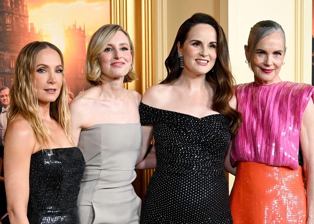 Joanne Froggatt, Laura Carmichael, Michelle Dockery, Elizabeth McGovern at Focus Features' "Downton Abbey: The Grand Finale" New York Premiere at Jazz at Lincoln Center on September 08, 2025 in New York, New York. (Photo by Gilbert Flores/Variety via Getty Images)