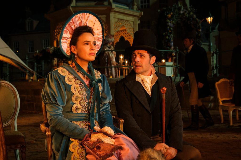 Sophie Winkleman and Liam Garrigan as Lady Susan and Samuel Colbourne