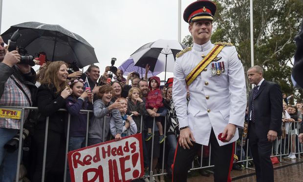 Prince Harry pretended to be dismayed by the welcome sign in Australia 