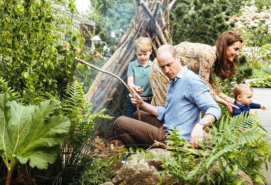 prince william with cambridge kids at chelsea flower show