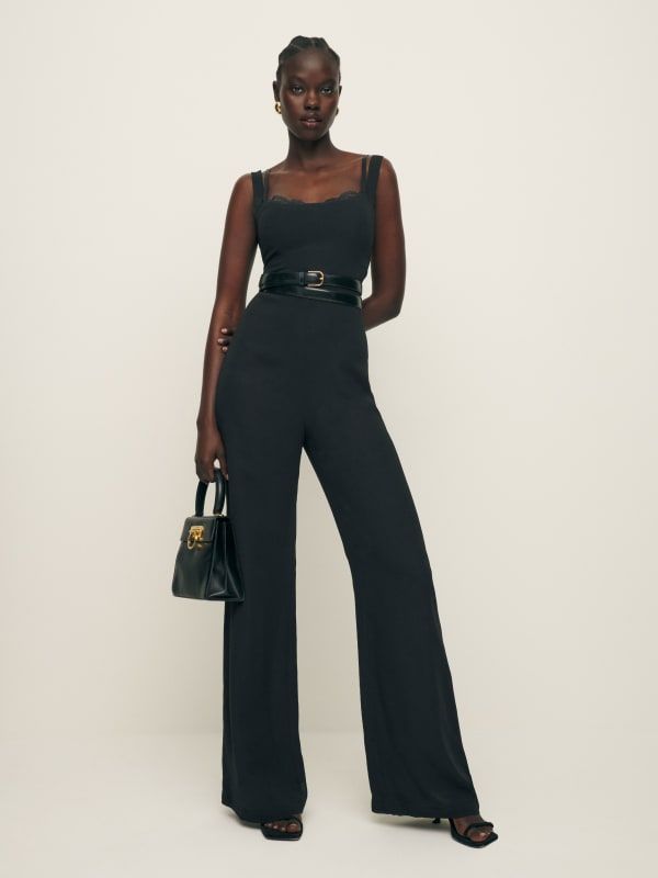 reformation black jumpsuit 